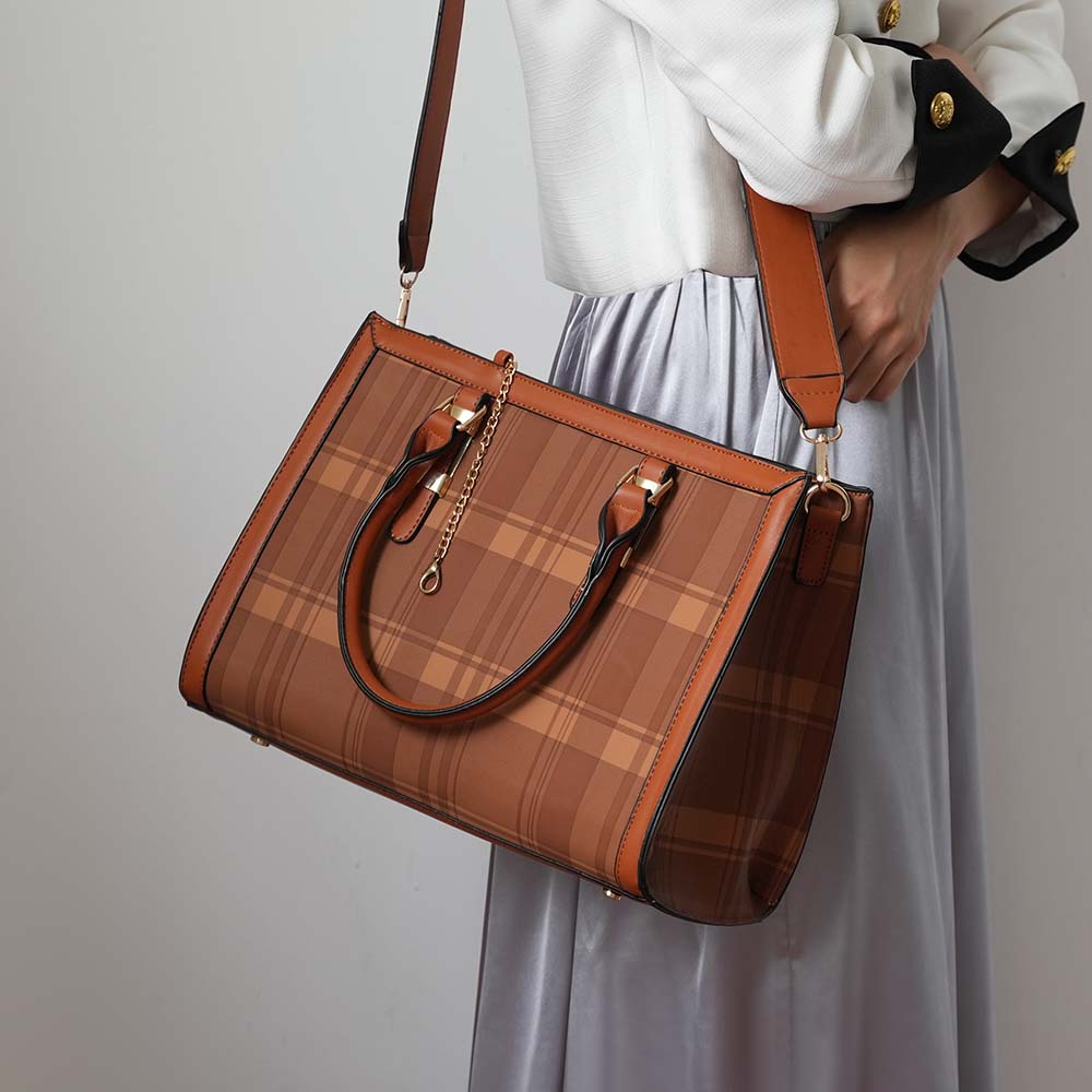 Brown MKF Collection By Mia K Miley Satchel Apricot