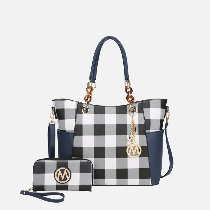 Purple MKF Collection By Mia K Bonita Tote Bag And Wallet Set 1