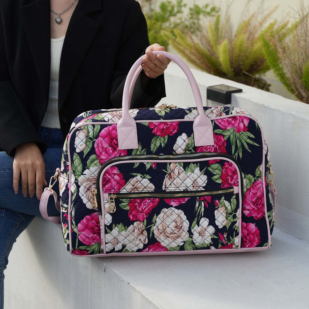 Floral Blue MKF Collection By Mia K Jayla Weekender Bag 1