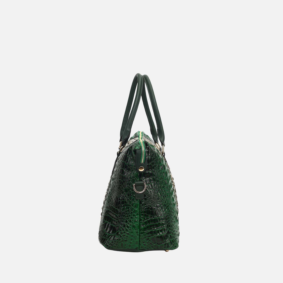 Croco Charcoal MKF Collection By Mia K Raven Croc Embossed Duffel Bag