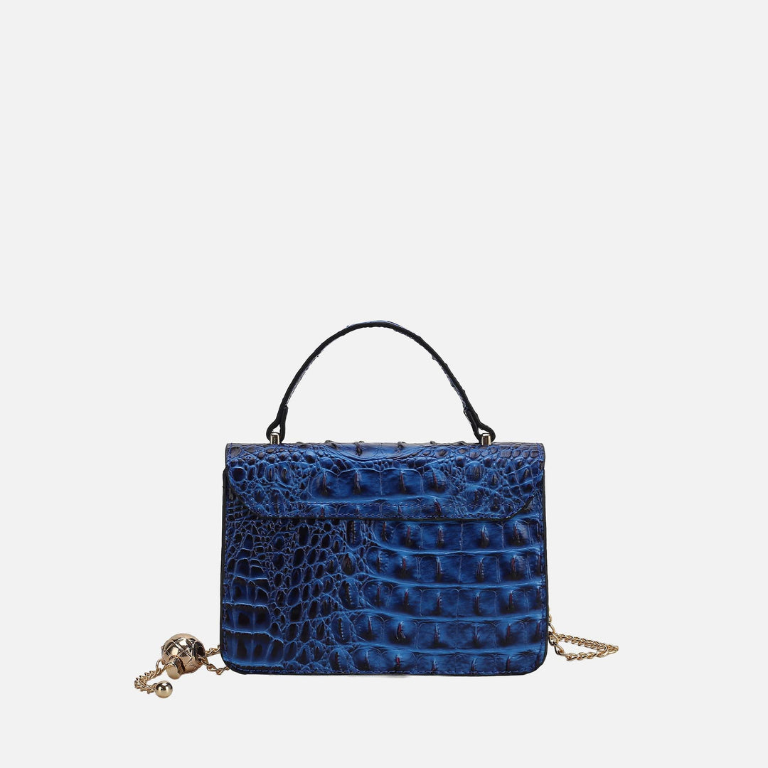 Croco Navy MKF Collection By Mia K Mae Shoulder Bag