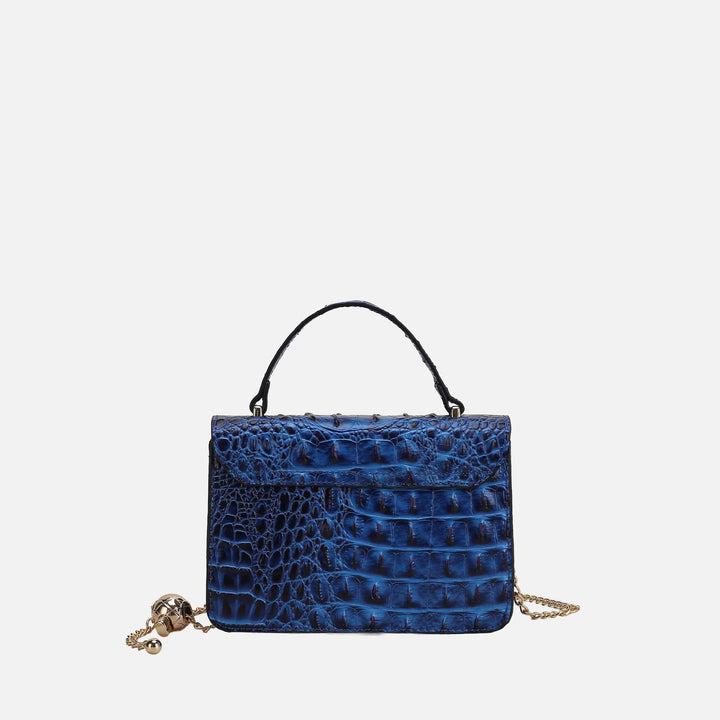 Croco Navy MKF Collection By Mia K Mae Shoulder Bag