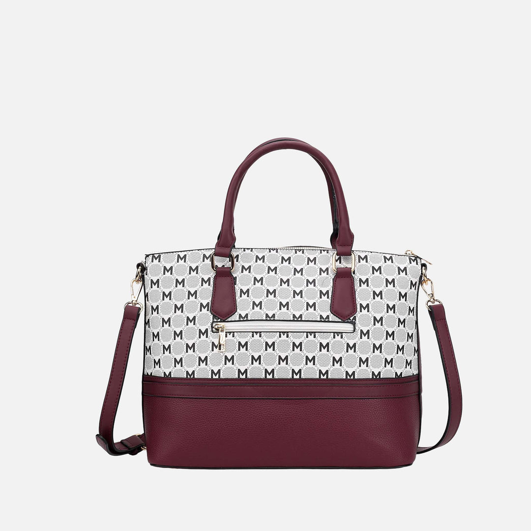 Cognac Brown MKF Collection By Mia K Saylor Tote Bag And Wallet Set