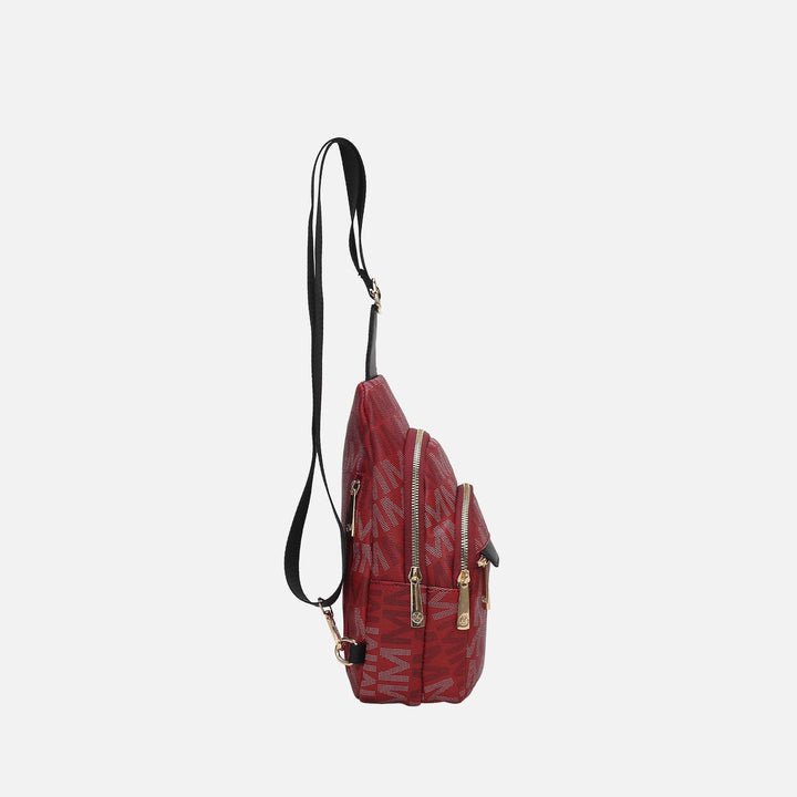 Burgundy MKF Collection By Mia K Helaena Signature Sling Bag