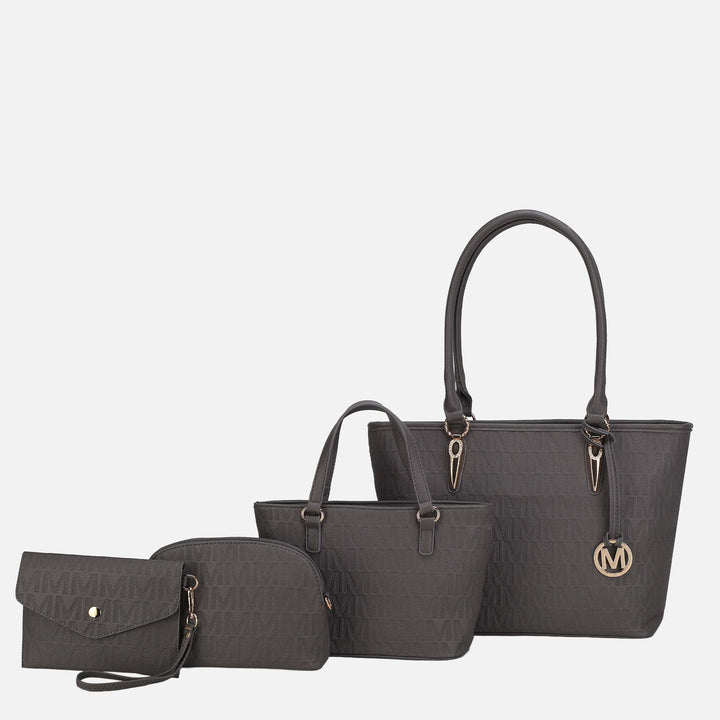 Navy MKF Collection By Mia K Edelyn Signature Tote Bag And Set