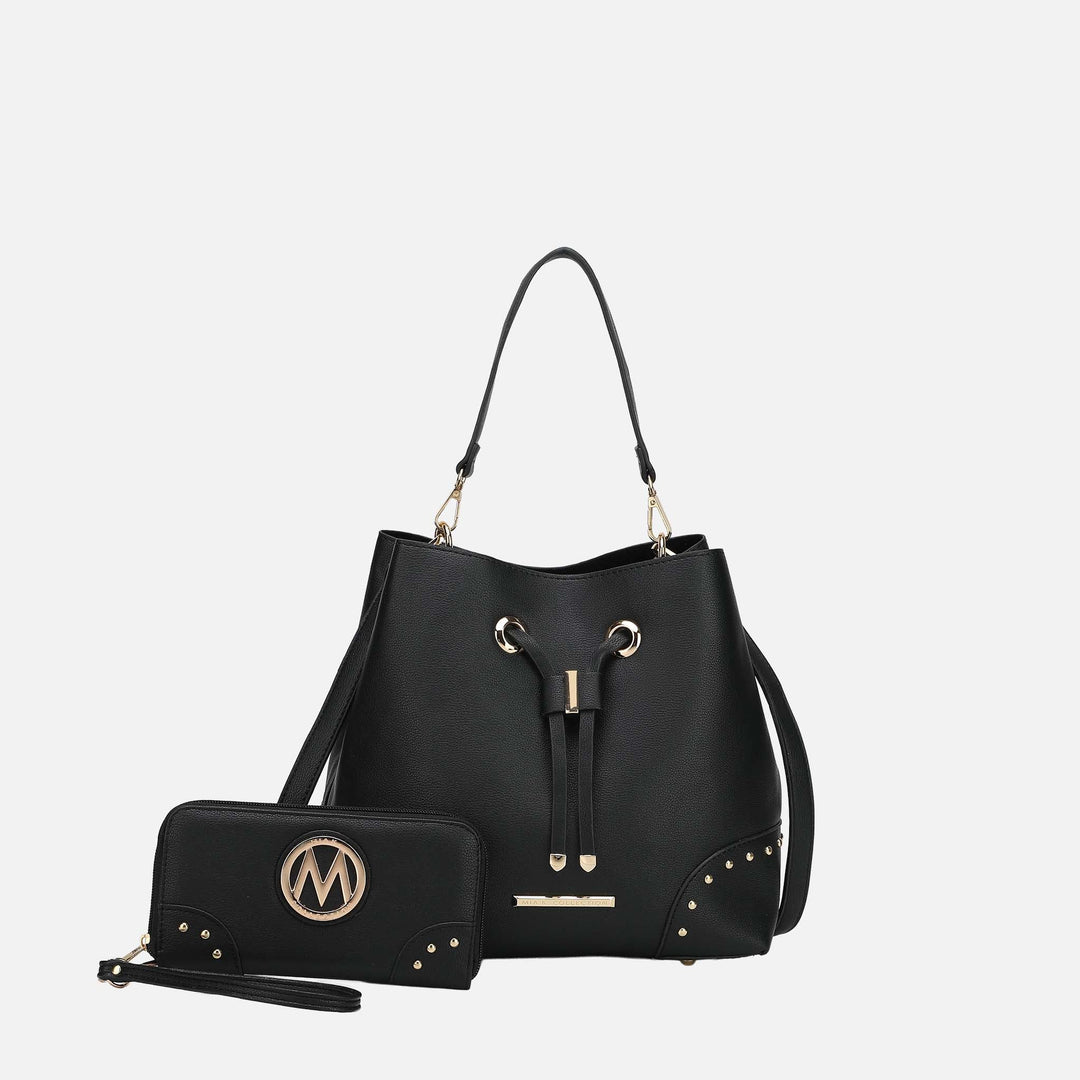 Brown MKF Collection By Mia K Callie Bucket Bag And Wallet Set
