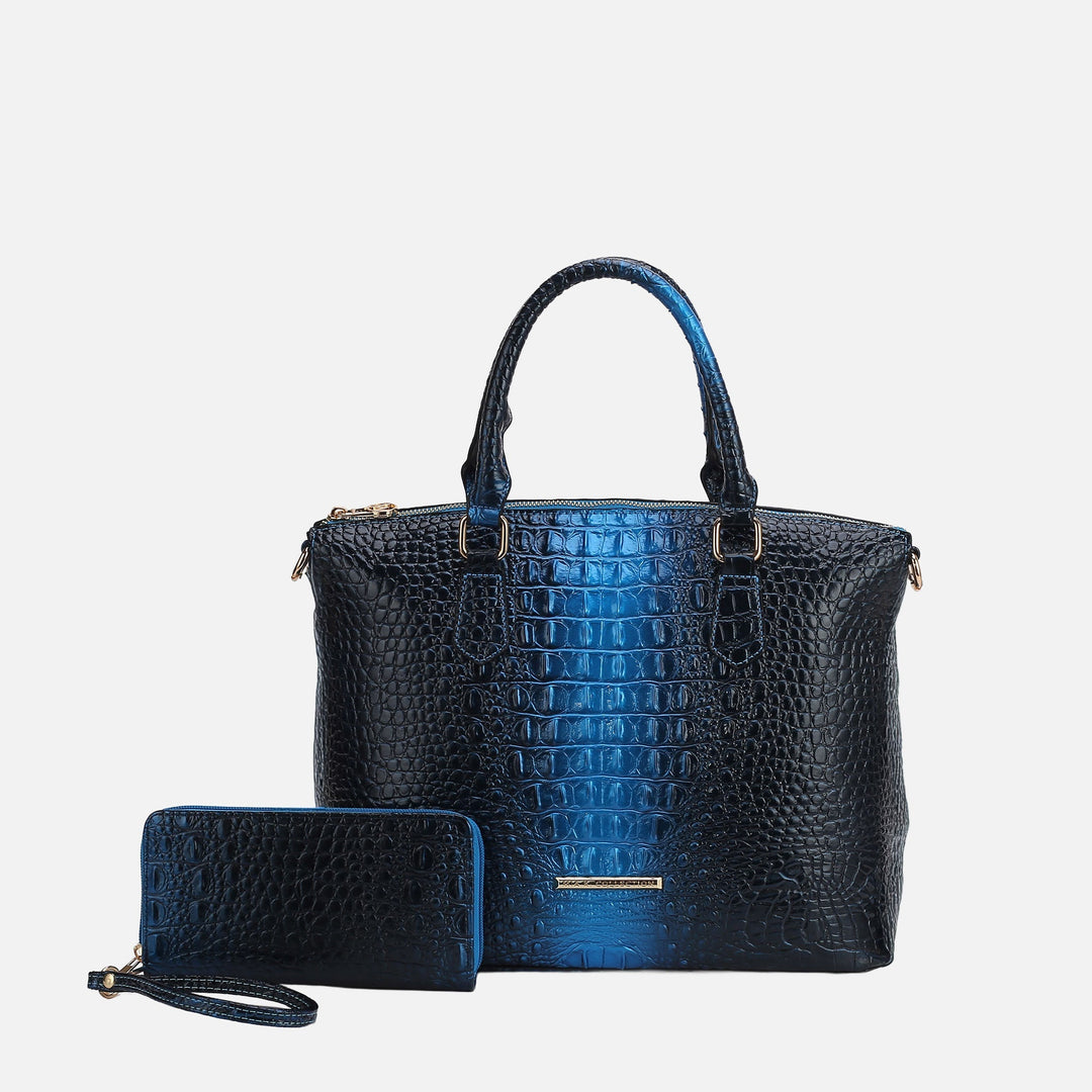 MKF Collection By Mia K Liora Croc Embossed Tote Bag And Set 1