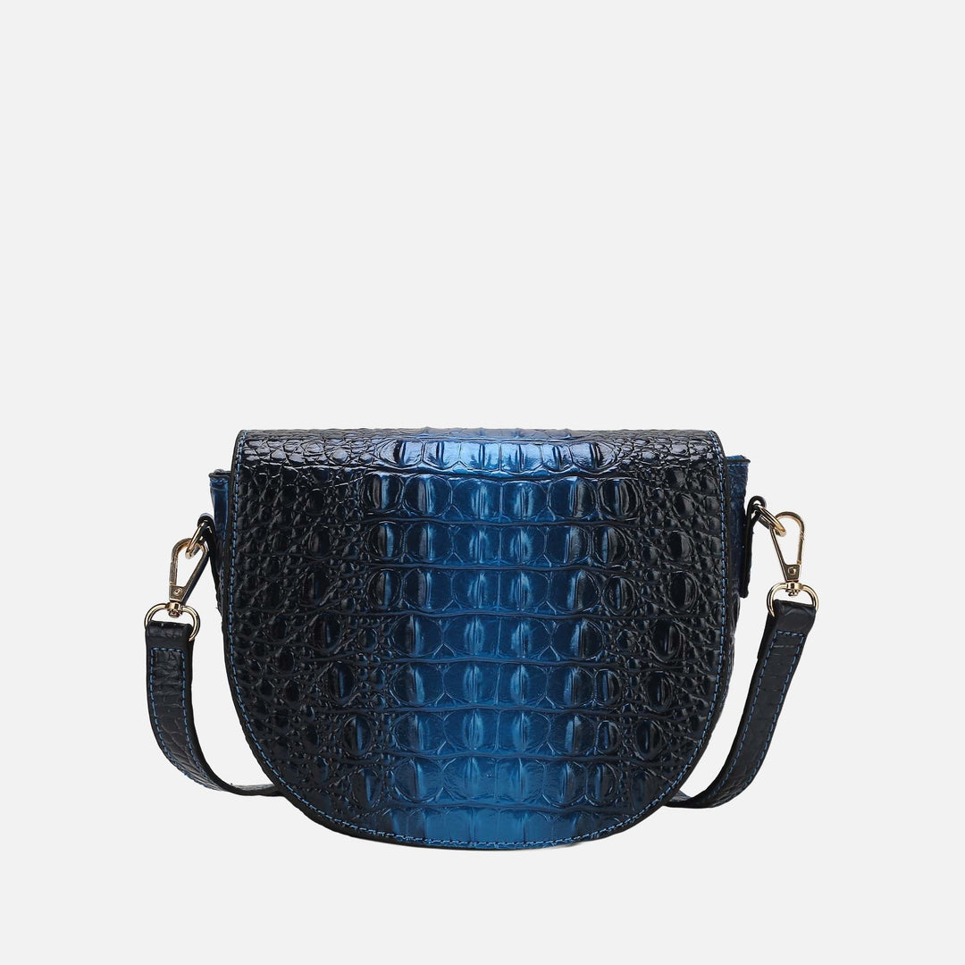 Croco Navy MKF Collection By Mia K Amalia Croc Embossed Crossbody Bag