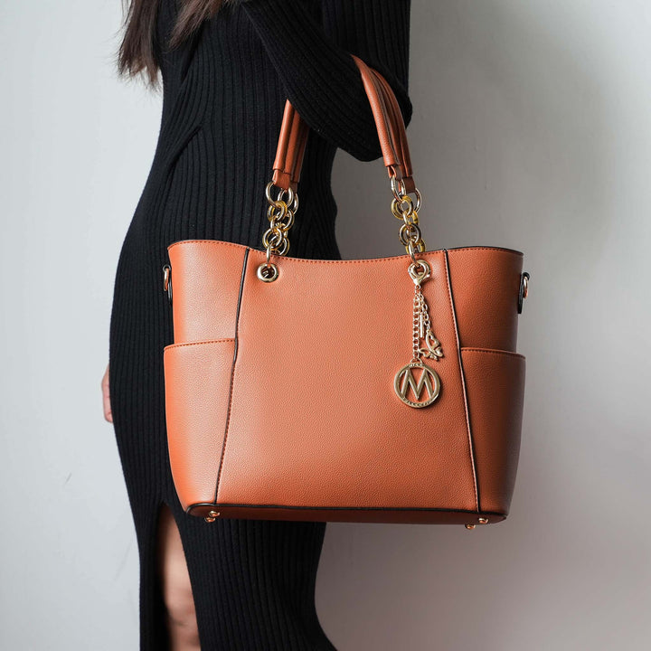 Mustard MKF Collection By Mia K Bonita Tote Bag And Wallet Set