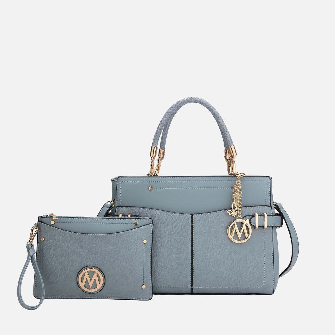 Wine MKF Collection By Mia K Tenna Shoulder Bag And Set