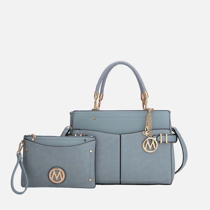 Wine MKF Collection By Mia K Tenna Shoulder Bag And Set