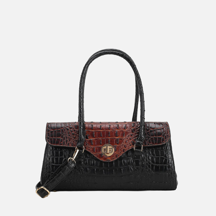 Croco Saffron MKF Collection By Mia K Liviana Croc Embossed Shoulder Bag