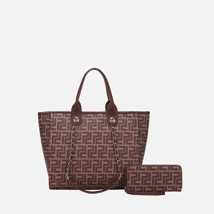 Purple MKF Collection By Mia K Marlene Tote Bag And Wallet Set