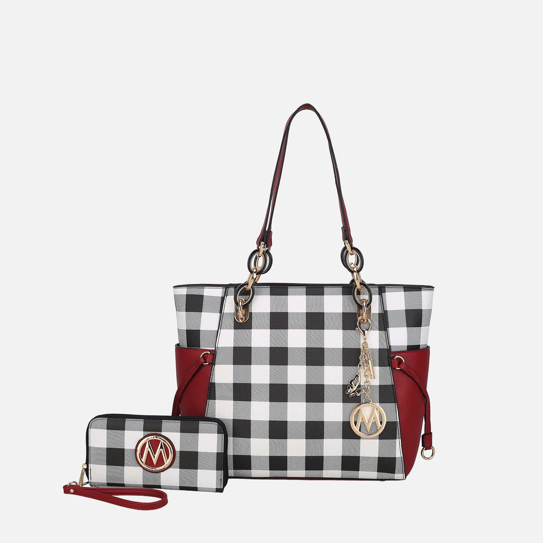 Black MKF Collection By Mia K Yale Tote Bag And Wallet Set