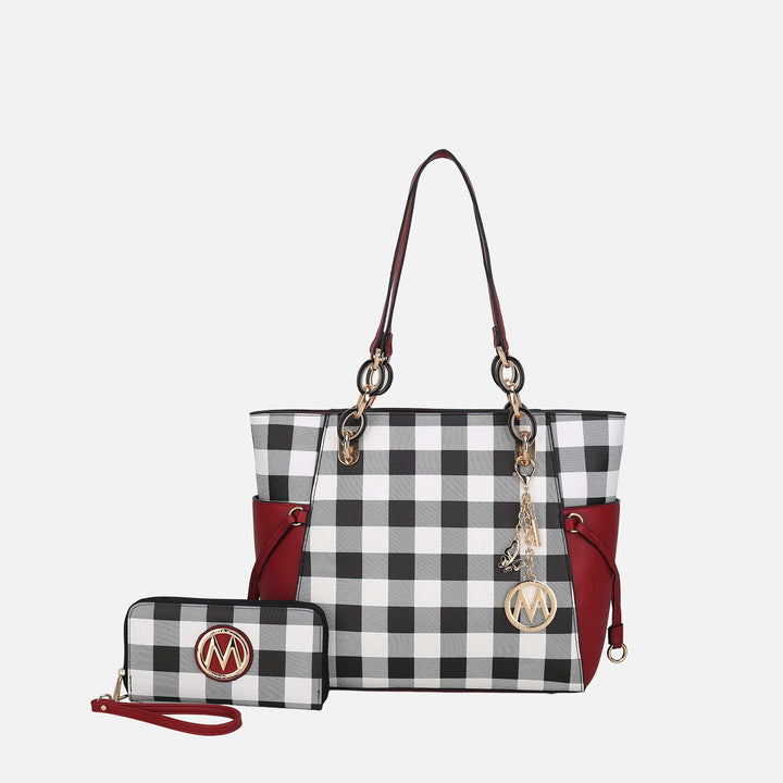 Black MKF Collection By Mia K Yale Tote Bag And Wallet Set