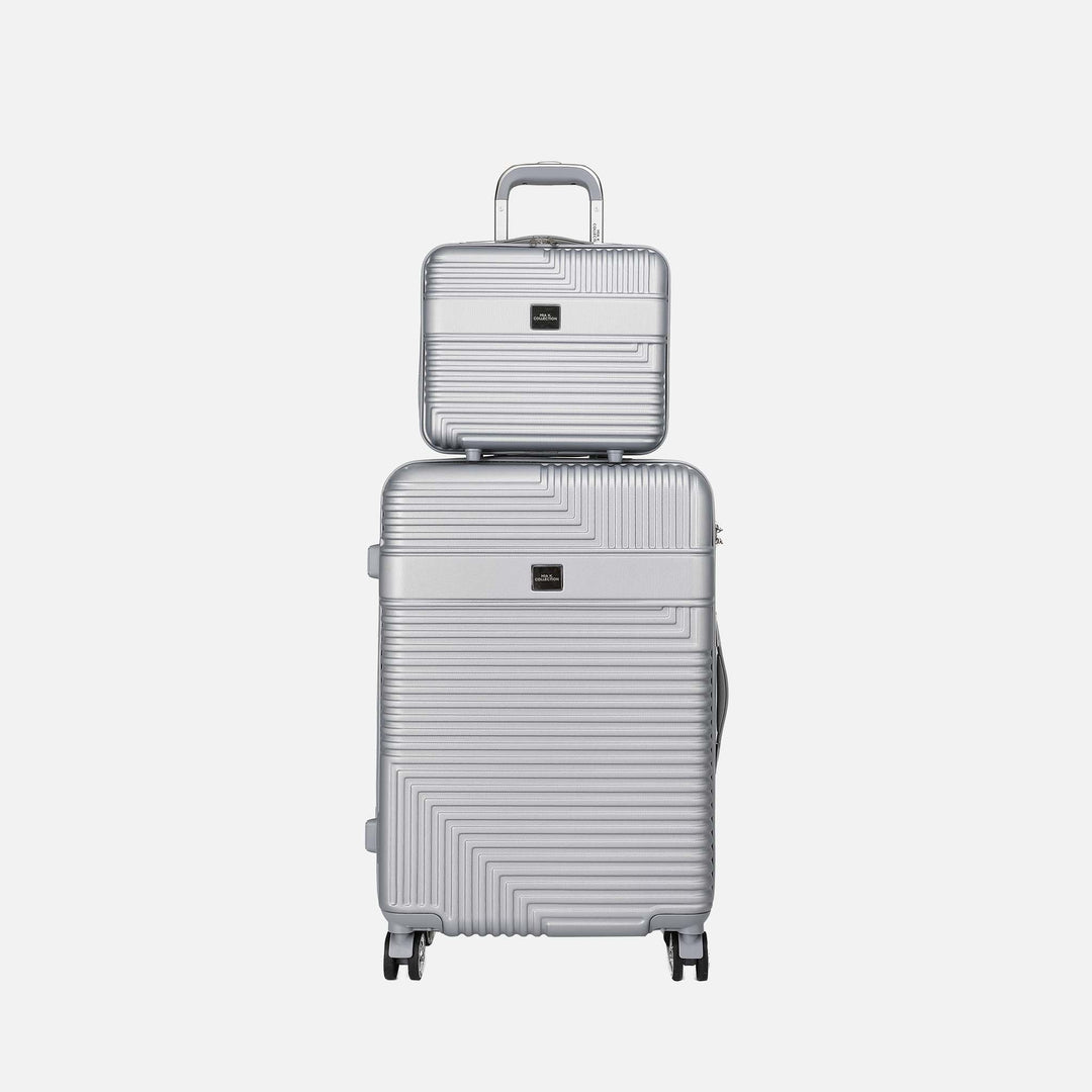 MKF Collection By Mia K Mykonos Carry On Roller And Cosmetic Case Set