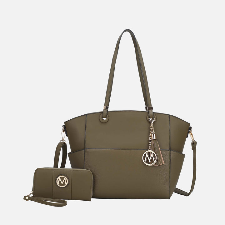Black MKF Collection By Mia K Prisha Tote Bag And Wallet Set