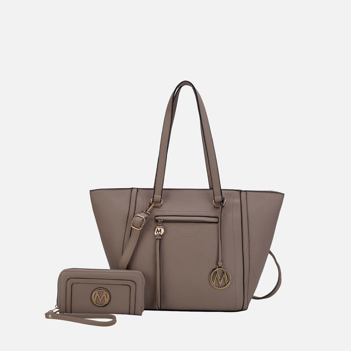 Yellow MKF Collection By Mia K Alexandra Tote Bag And Wallet Set