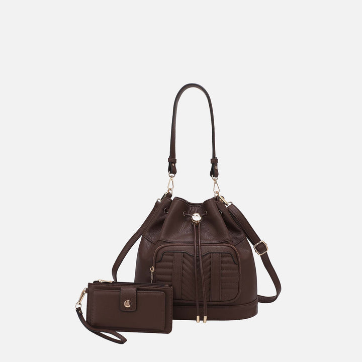 Midnight Blue MKF Collection By Mia K Ryder Bucket Bag And Wallet Set