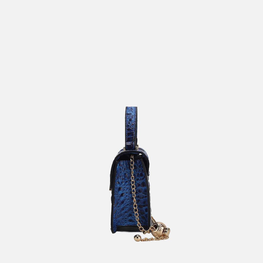 Croco Cognac MKF Collection By Mia K Mae Shoulder Bag