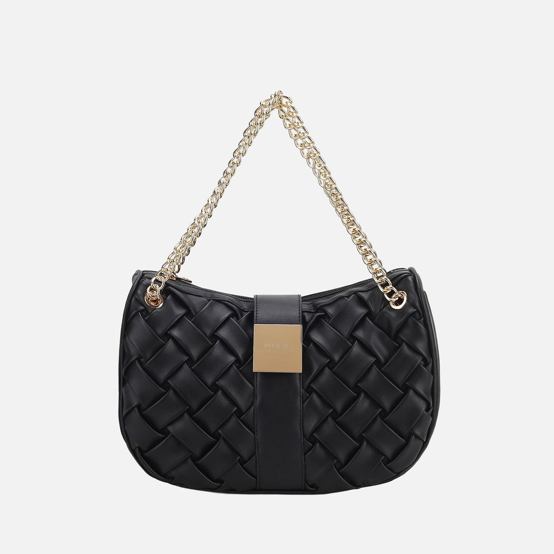 Chestnut MKF Collection By Mia K Solari Braided Chain Shoulder Bag