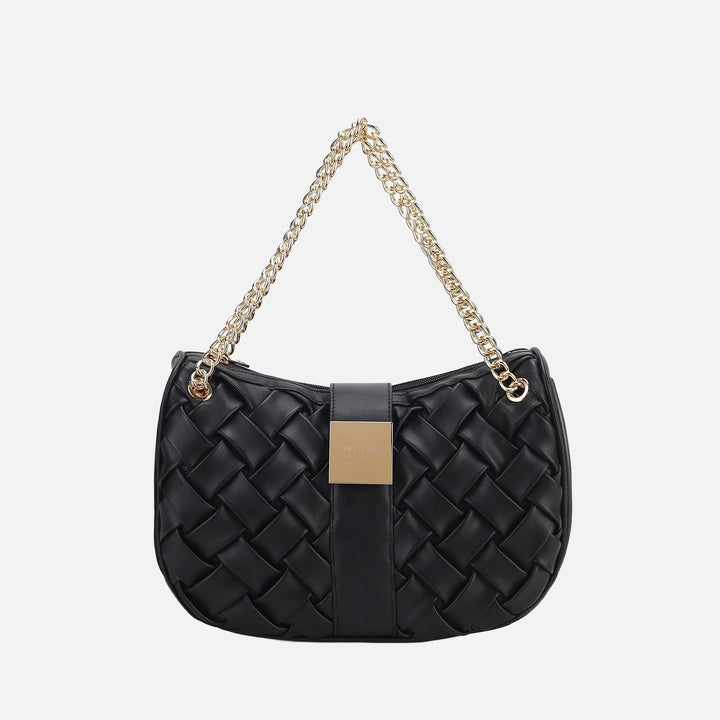 Chestnut MKF Collection By Mia K Solari Braided Chain Shoulder Bag