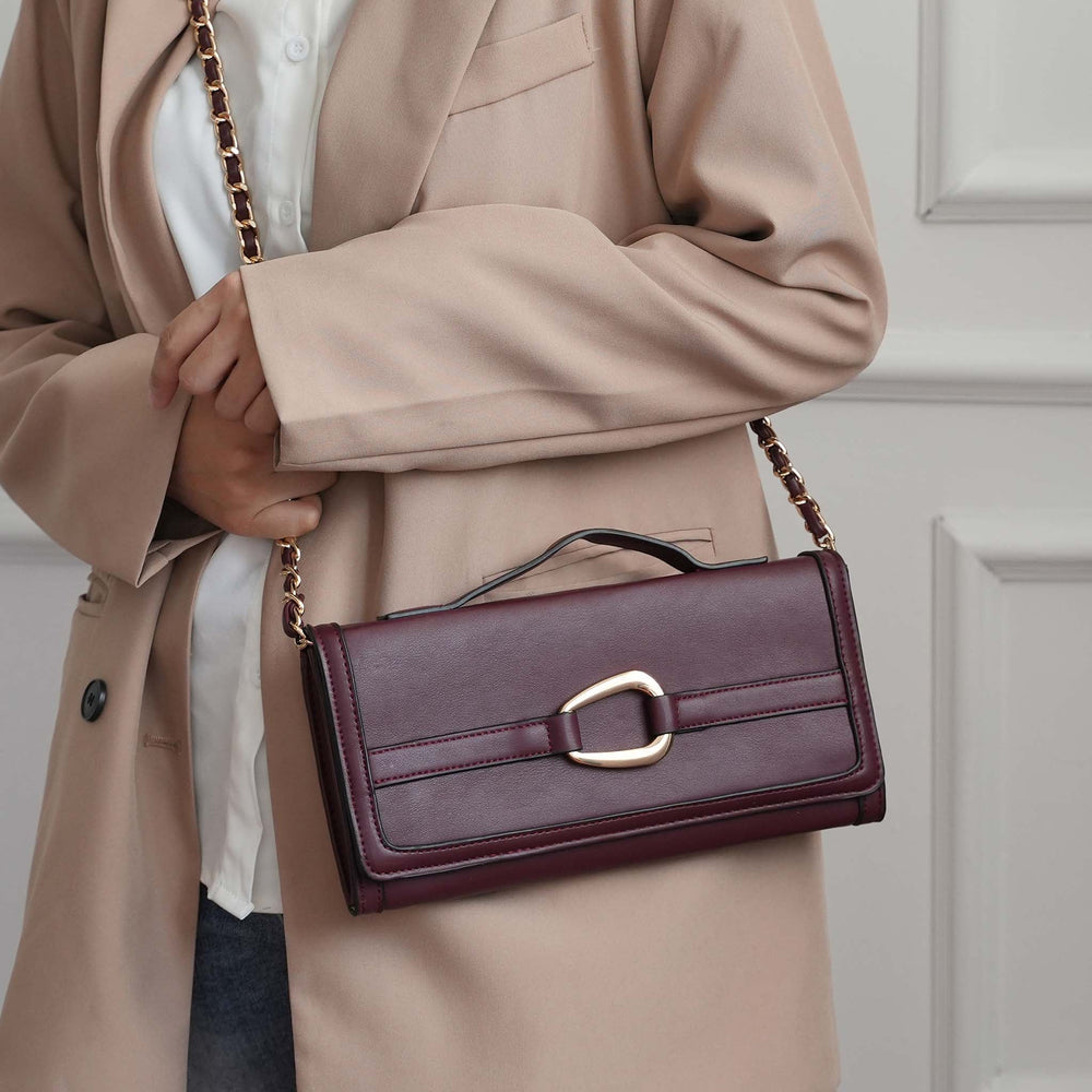 Burgundy MKF Collection By Mia K Arlena Crossbody Bag