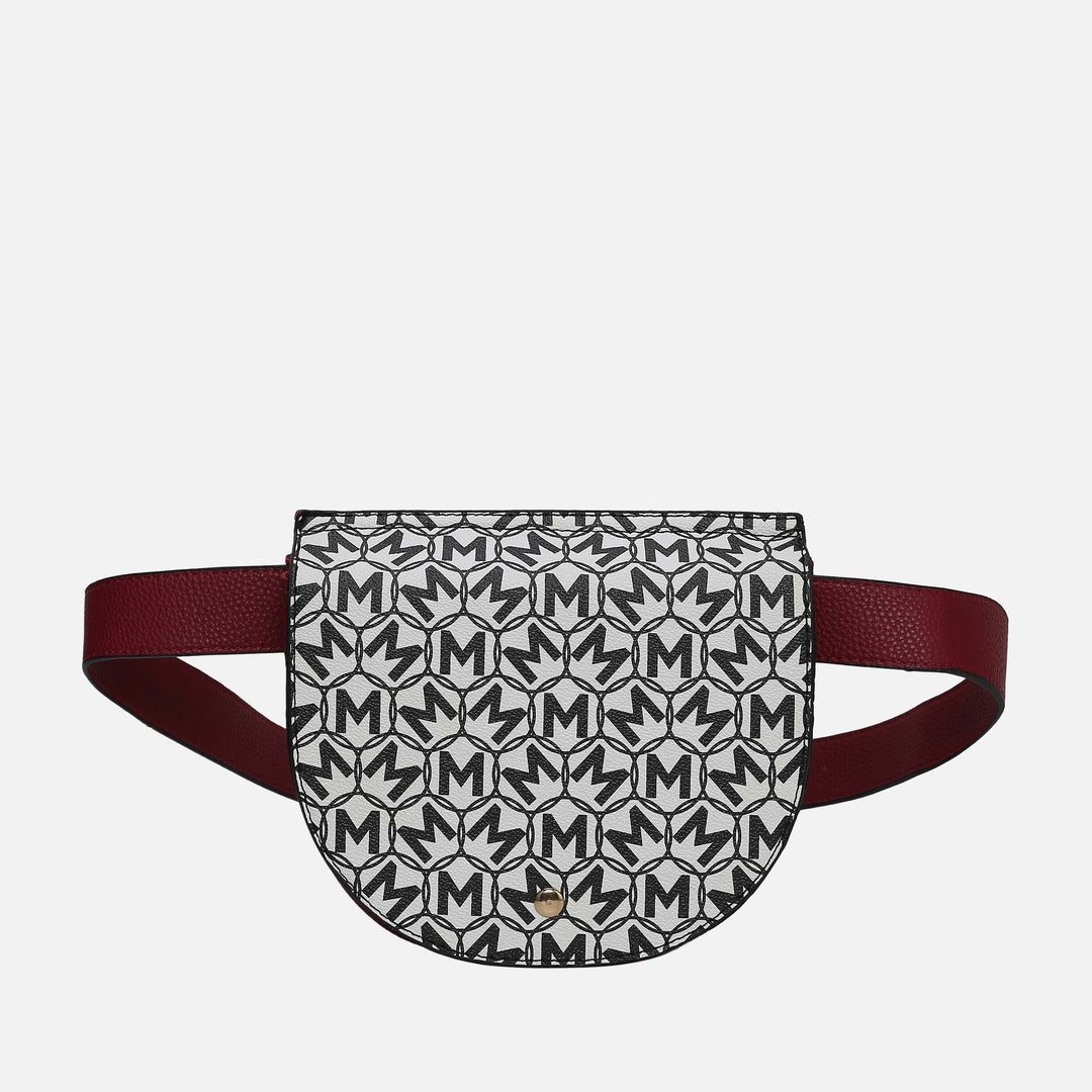 Black MKF Collection By Mia K Daksha Monogram Belt Waist Bag