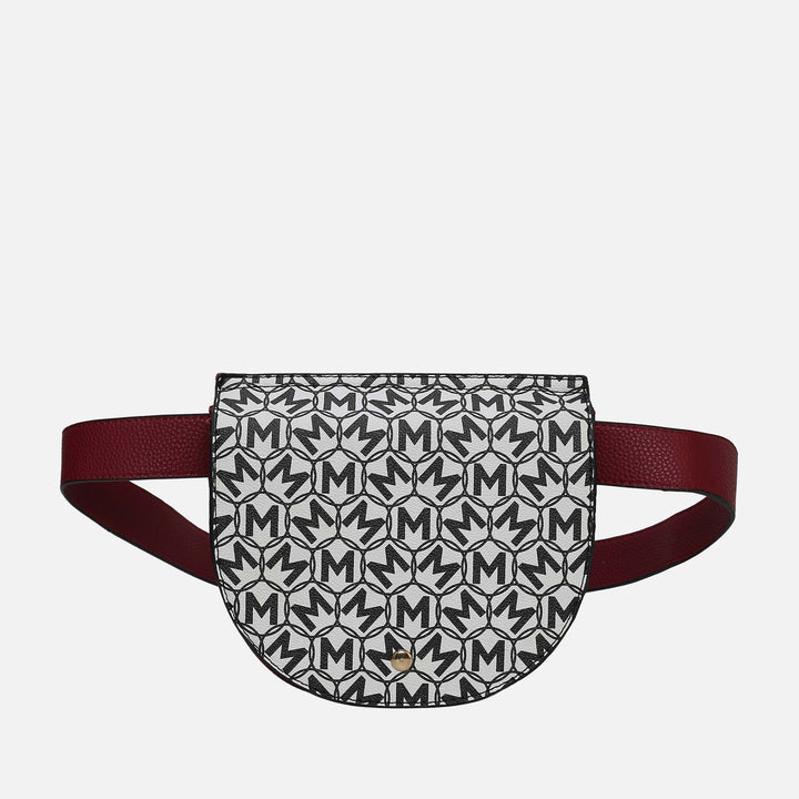 Black MKF Collection By Mia K Daksha Monogram Belt Waist Bag