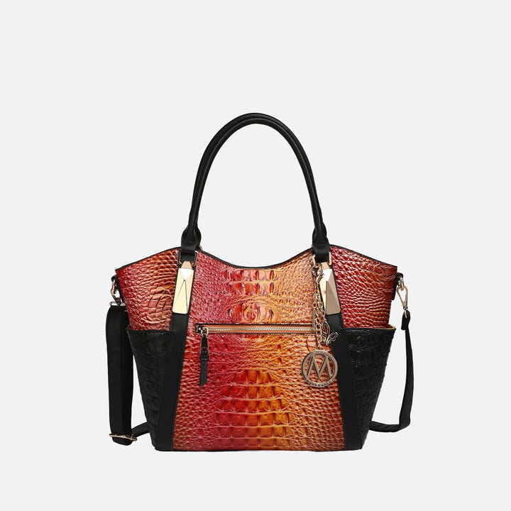 Croc Brown MKF Collection By Mia K Janise Gradient Croc Tote Handbag