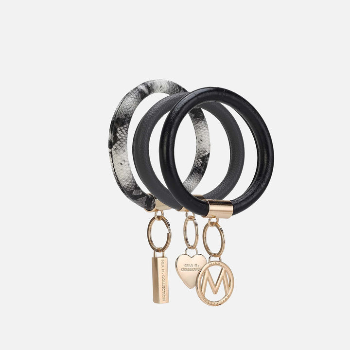 MKF Collection By Mia K Jasmine Bangle Bracelet Keyring Set Gf