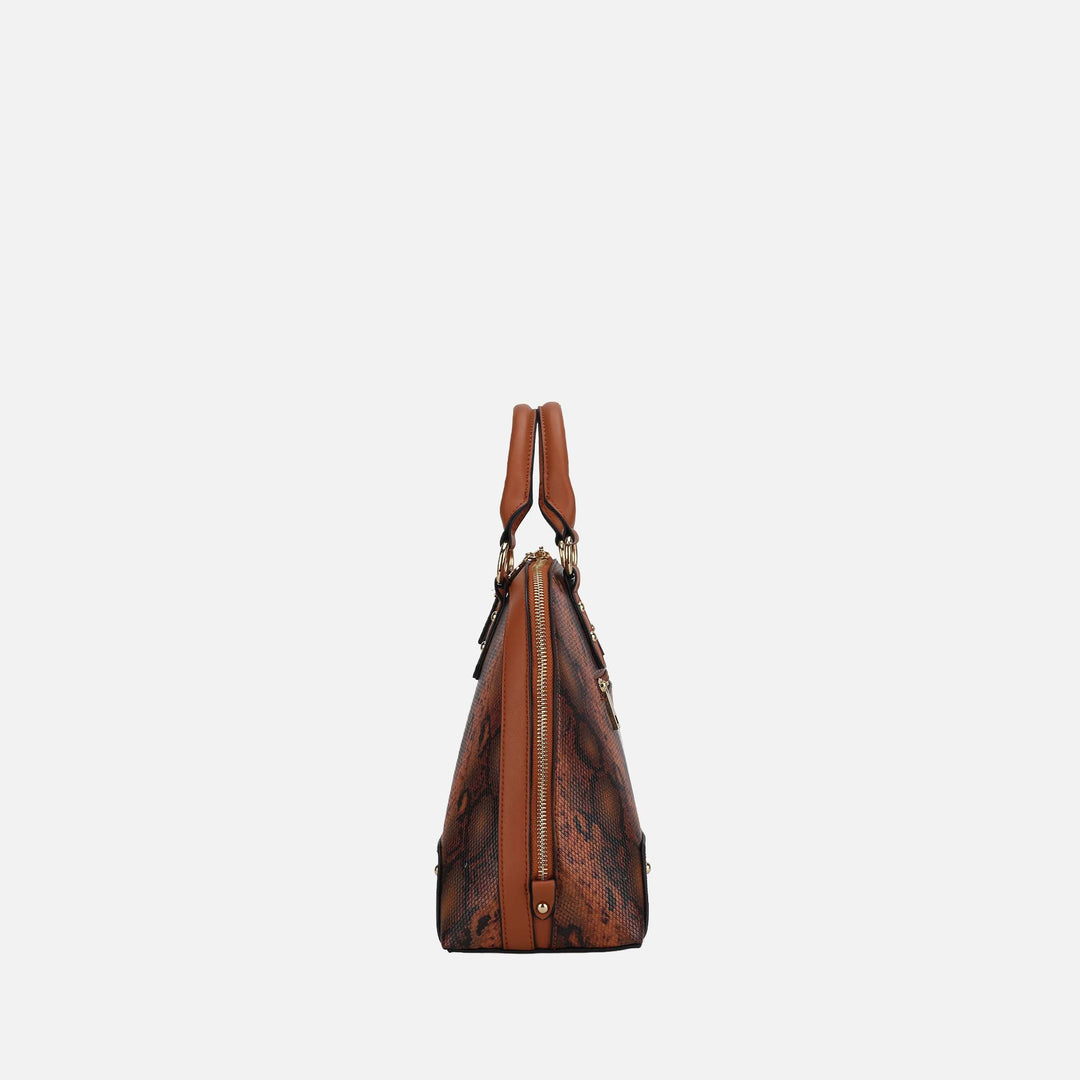 Snake Cognac MKF Collection By Mia K Frida Ii Shoulder Bag And Set