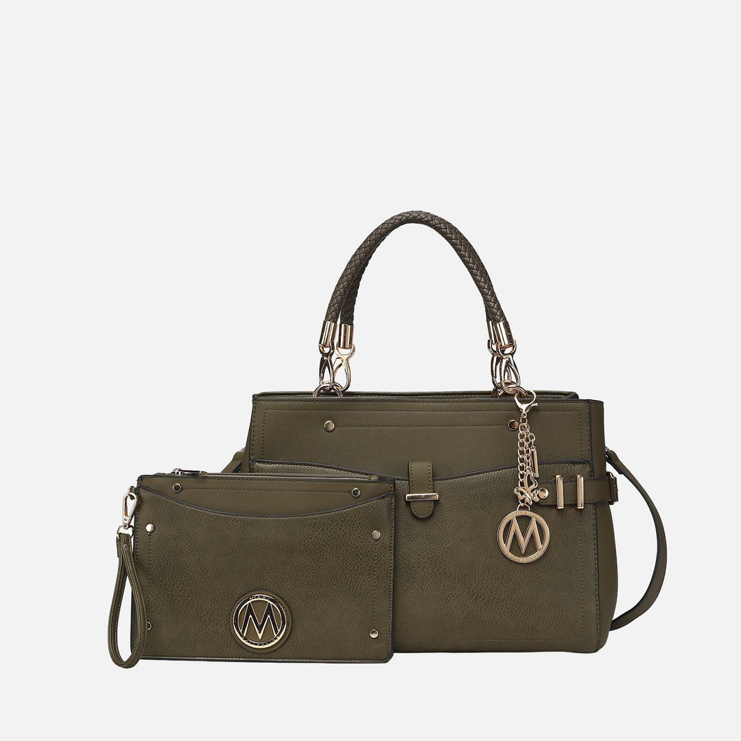 Cognac Brown MKF Collection By Mia K Tenna Shoulder Bag And Set
