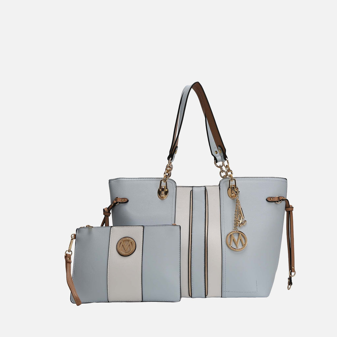 Midnight Blue MKF Collection By Mia K Holland Tote And Wristlet Pouch Set