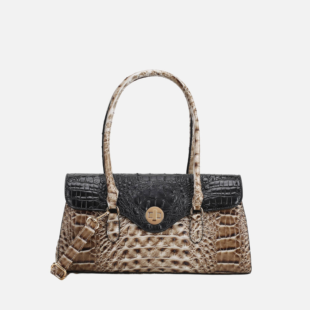 Croco Purple MKF Collection By Mia K Liviana Croc Embossed Shoulder Bag