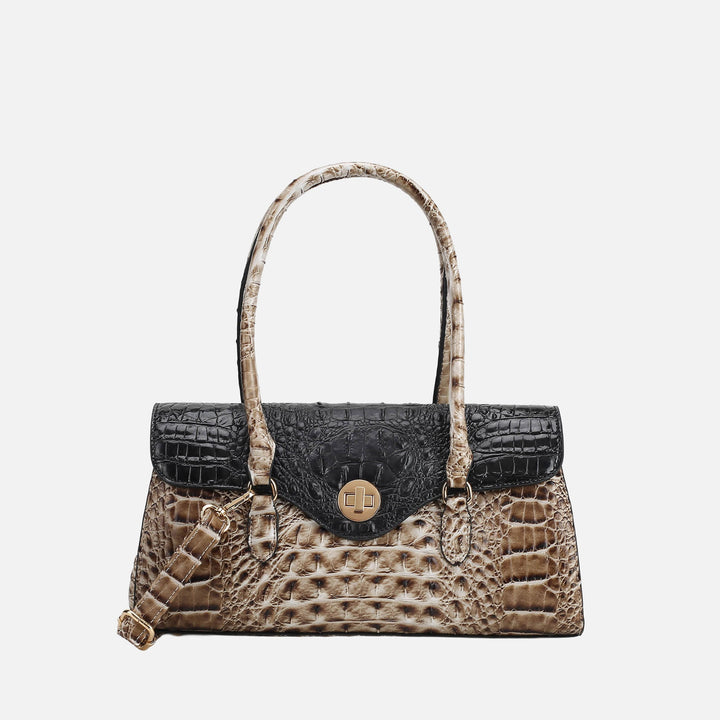 Croco Purple MKF Collection By Mia K Liviana Croc Embossed Shoulder Bag