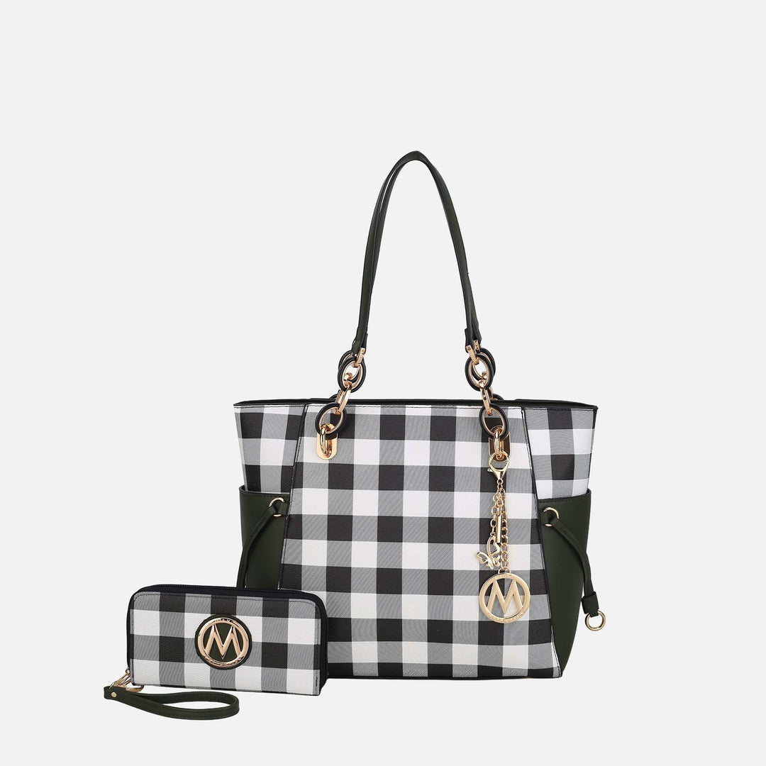 Light Blue MKF Collection By Mia K Yale Tote Bag And Wallet Set