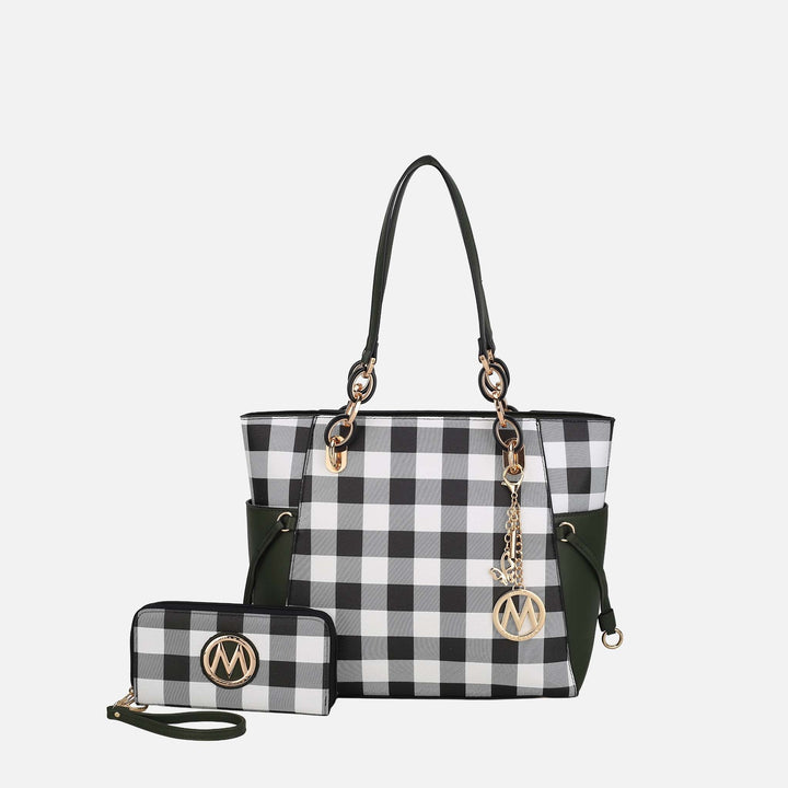 Light Blue MKF Collection By Mia K Yale Tote Bag And Wallet Set