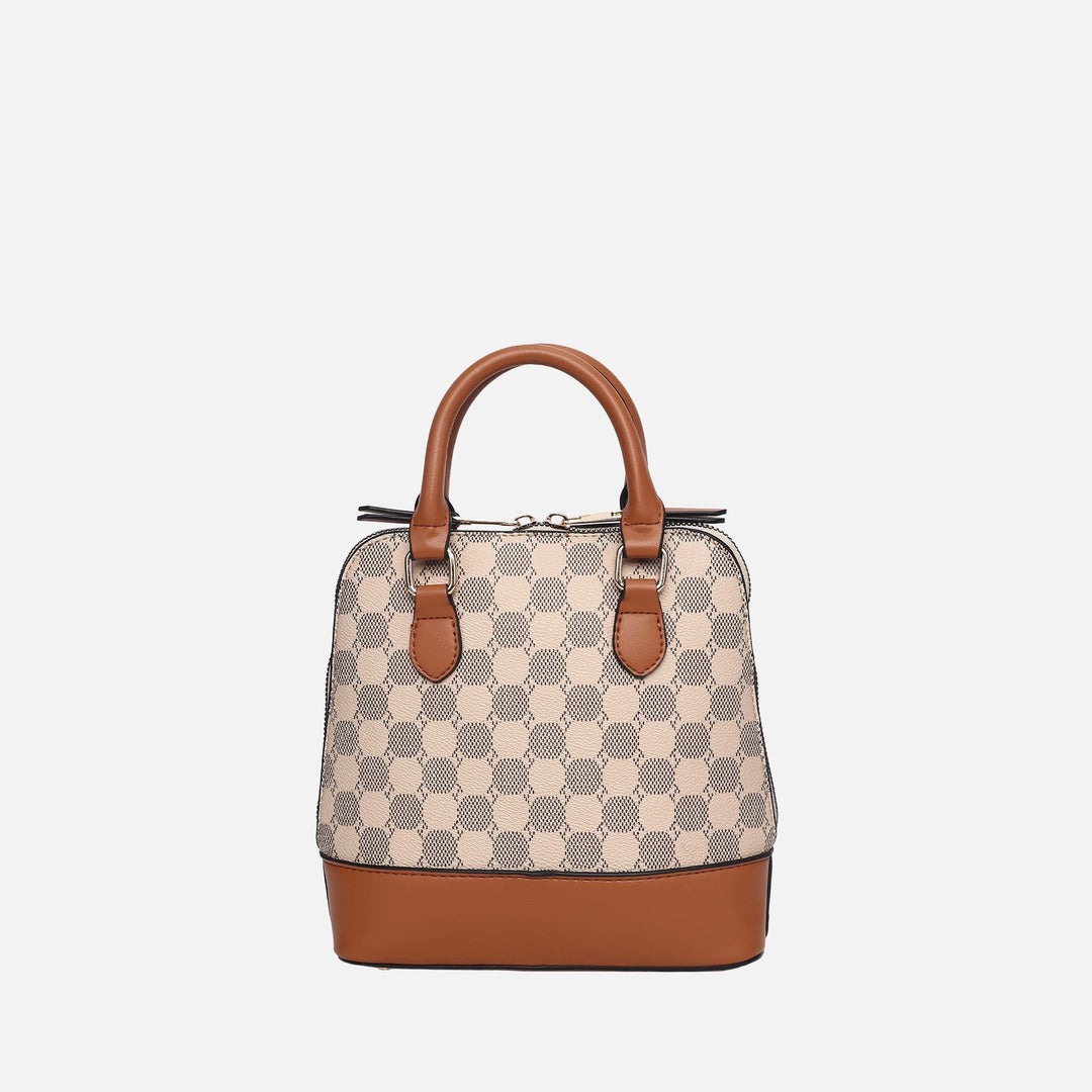 Charcoal Grey MKF Collection By Mia K Marjorie Circular Print Satchel Bag