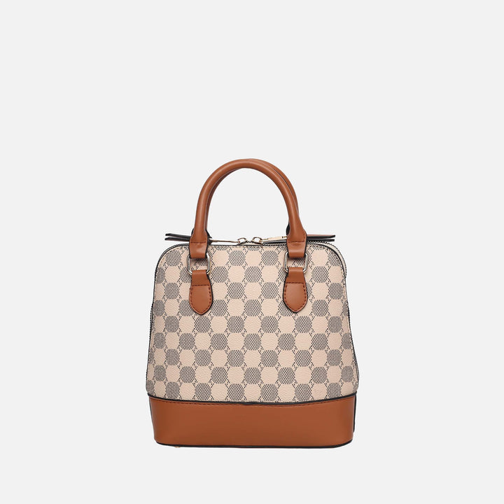 Charcoal Grey MKF Collection By Mia K Marjorie Circular Print Satchel Bag