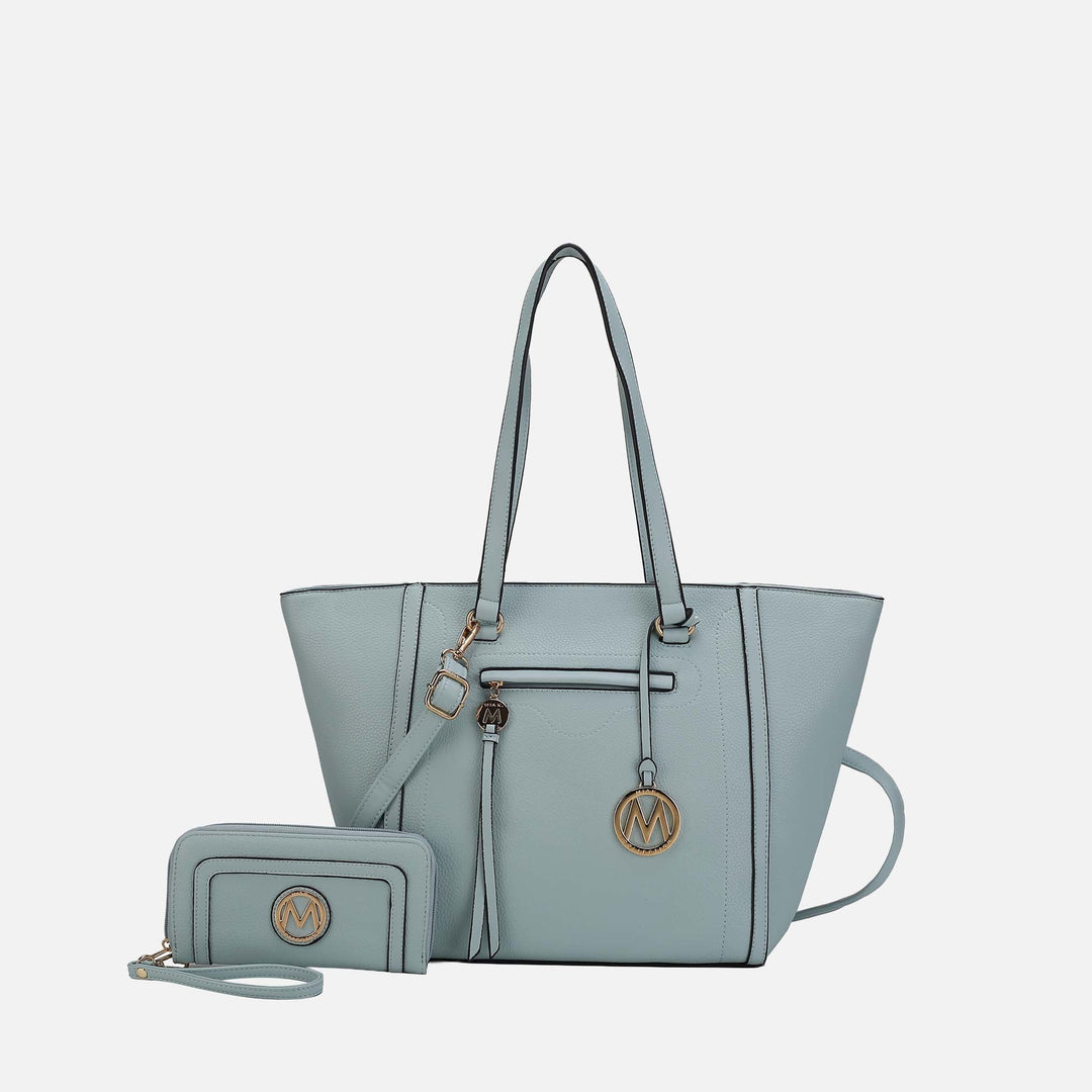 Taupe MKF Collection By Mia K Alexandra Tote Bag And Wallet Set