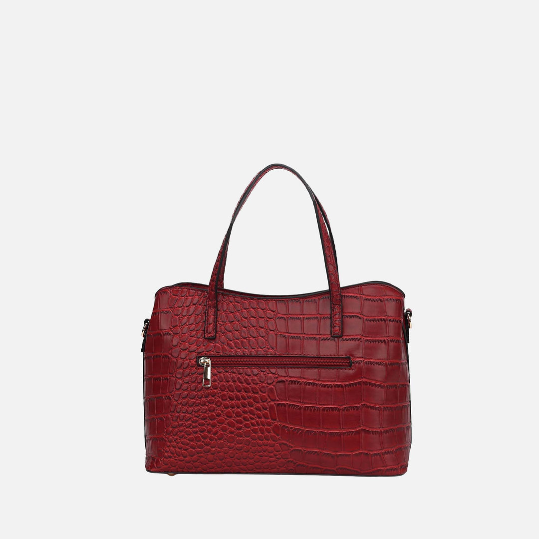 Cognac Brown MKF Collection By Mia K Aurelia Embossed Shoulder Bag