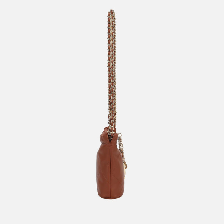 Cognac Brown MKF Collection By Mia K Loriana Quilted Bag
