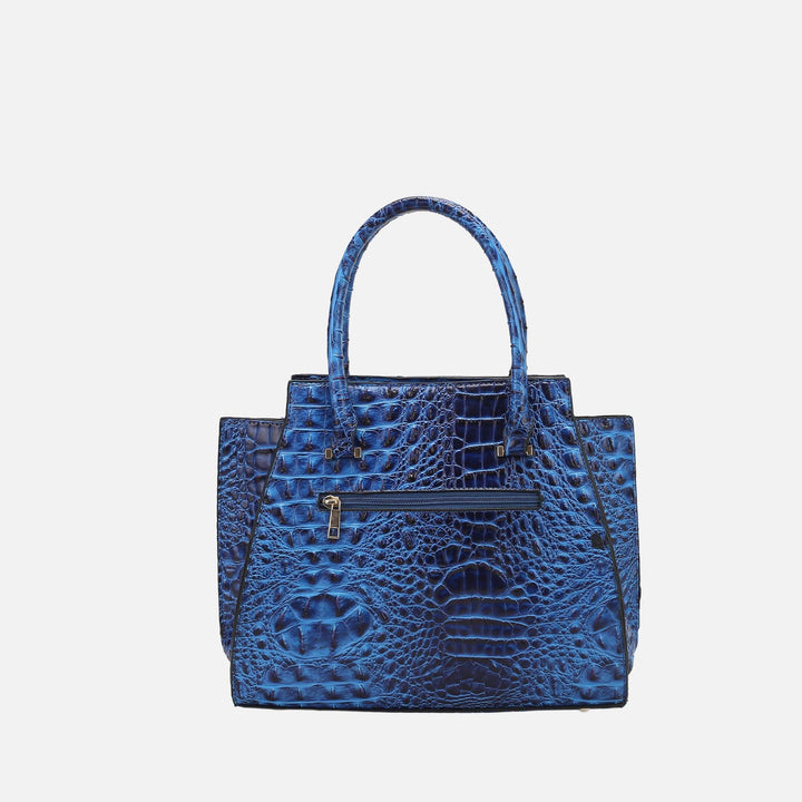 Croco Fuchsia MKF Collection By Mia K Viridiana Croc Tote Bag And Set