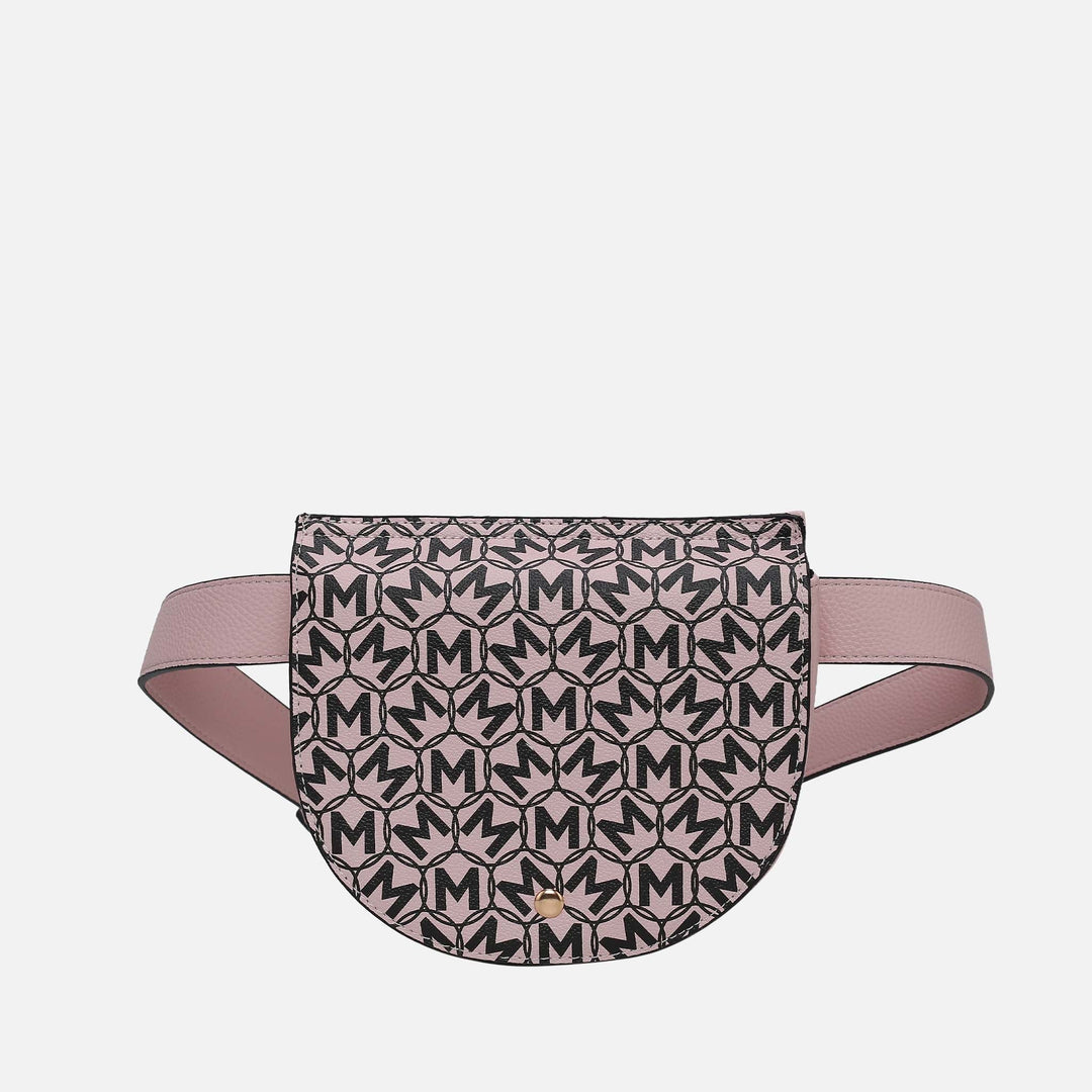 Dusty Rose MKF Collection By Mia K Daksha Monogram Belt Waist Bag