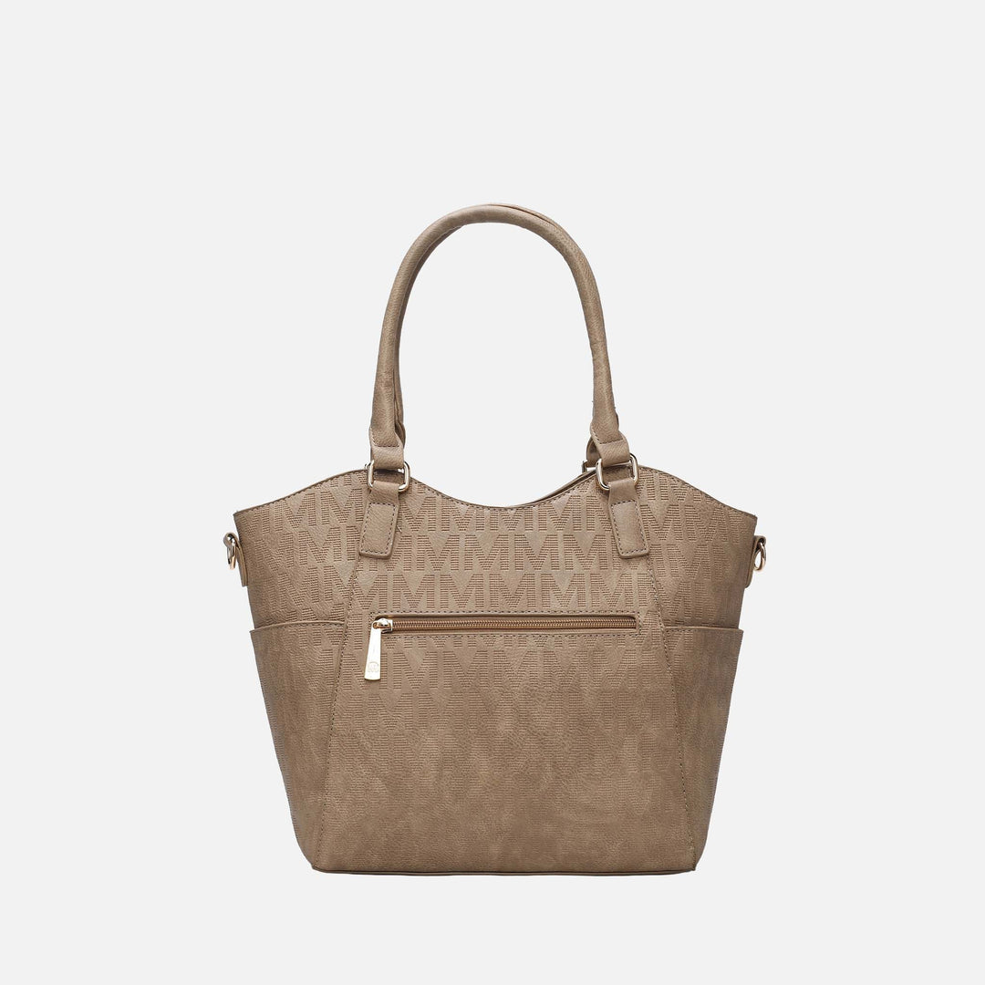 Chestnut MKF Collection By Mia K Hazel Signature Tote Bag