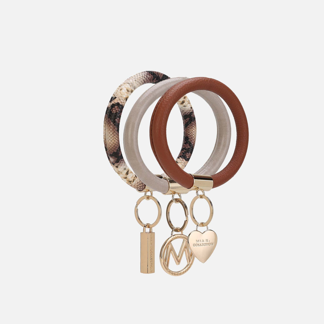 MKF Collection By Mia K Jasmine Bangle Bracelet Keyring Set Gf
