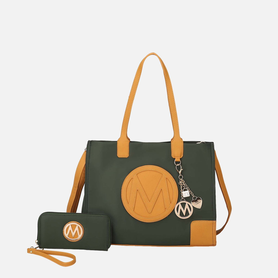 Charcoal Grey MKF Collection By Mia K Louise Tote Bag And Wallet Set