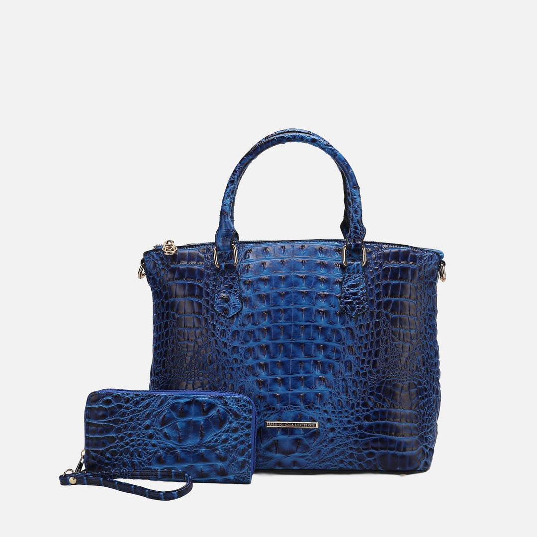 MKF Collection By Mia K Liora Croc Embossed Tote Bag And Set