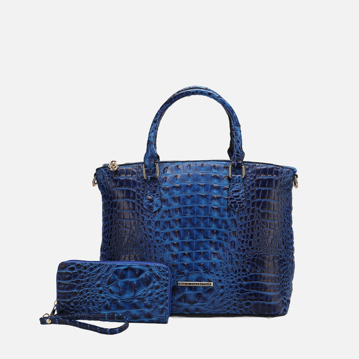 MKF Collection By Mia K Liora Croc Embossed Tote Bag And Set